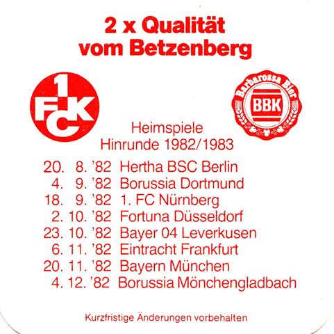 kaiserslautern kl-rp bbk barbarossa quad 3b (185-fck heimspiele 1982-rot)